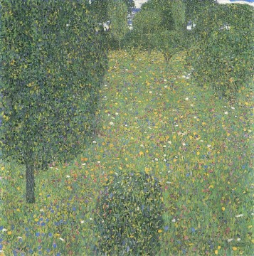 ウッズ Painting - 花グスタフ クリムトの森の風景庭園草原